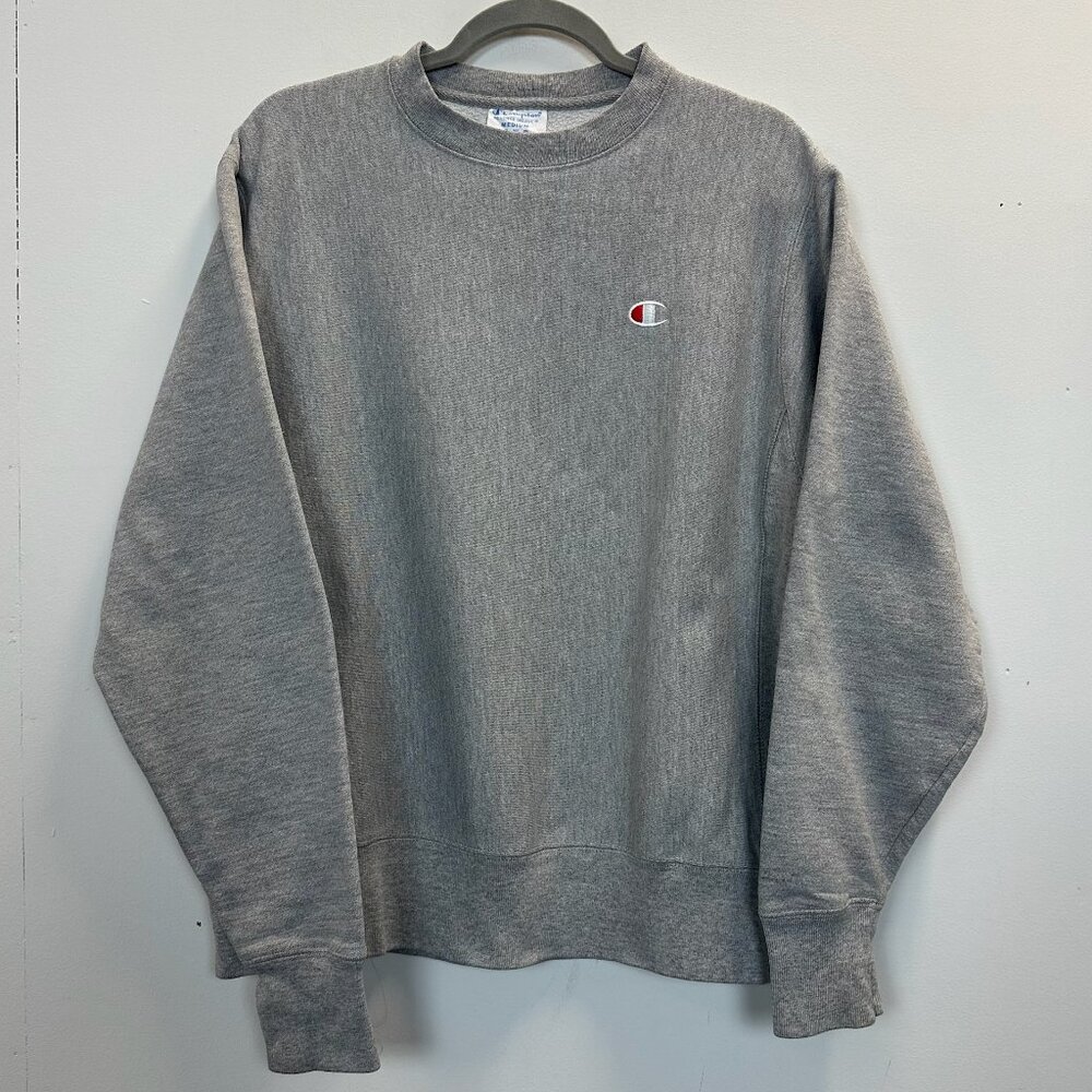 Champion Reverse Weave Grey Crewneck Pullover Sweatshirt Medium